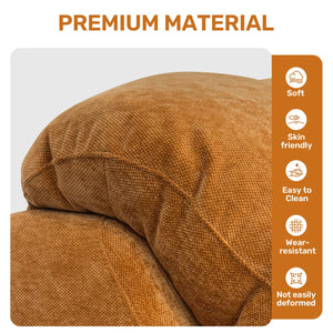 English Elm 3 Seats Power Recliner Sofa Convertible to Bed with Remote, Oversized 29" Seats, Plush Orange Polyester W3795S00003