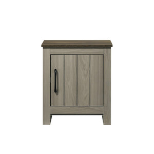 English Elm 16"w Two-tone Gray Oak End Table with Cabinet Door for Living Room or Bedroom B016P416056