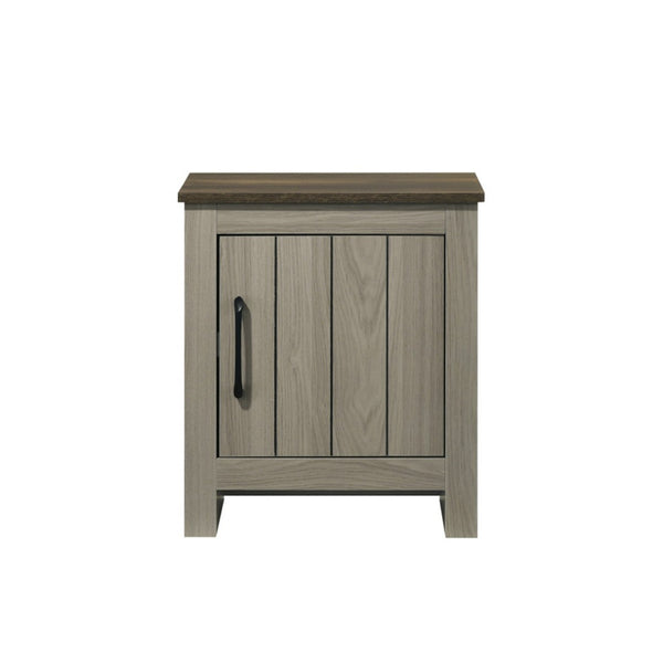 English Elm 16"w Two-tone Gray Oak End Table with Cabinet Door for Living Room or Bedroom B016P416056