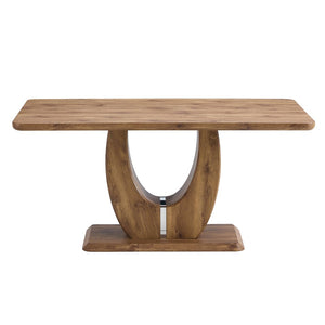 English Elm Modern Wood Grain Mdf Dining Table with Steel Accent Legs for Kitchen or Office W1512S00193