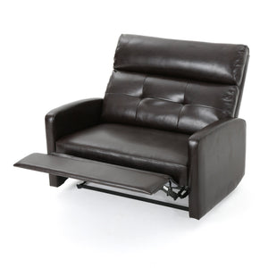 English Elm Christopher Knight Home® - Reclining Loveseat with Push-Back Recline, Plush Tufted Fabric Sofa, Compact Wall-Hugger Design Brown 61372.00PU
