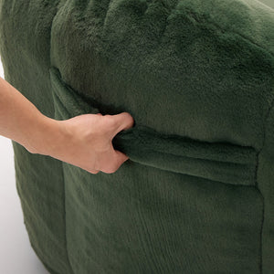 English Elm Lotus Floor Bean Bag Sofa Memory Foam Filled with Pull Ring for Living Room Bedroom Green W2311P434596