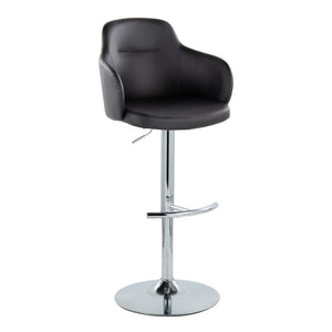 English Elm Contemporary Swivel Barstools Set of 2 Adjustable Chrome Base Faux Leather Bucket Seats B202S00747