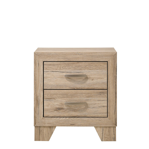 English Elm Natural Contemporary 2-Drawer Nightstand with Spacious Storage, Natural Wood Finish, 22"W x16"D x24"H Stylish Bedroom Accent B011P317196