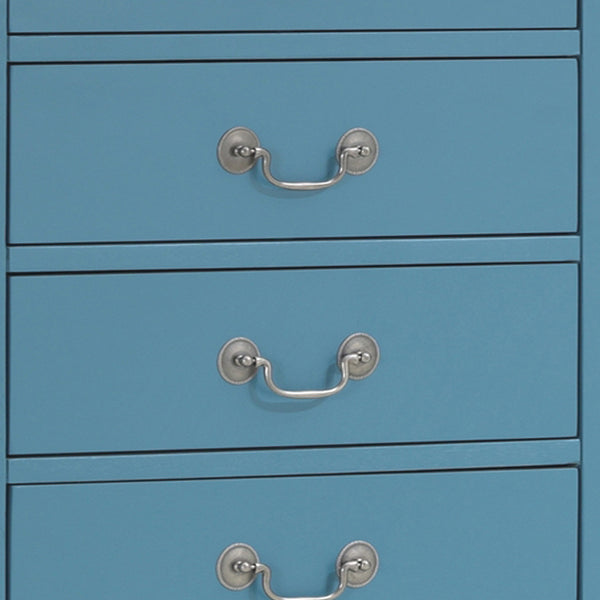 English Elm Timeless Teal 51"H Lingerie Storage Chest - Compact 4-Drawer Teal Particleboard, Smooth Glide, Durable Classic Style B078108230