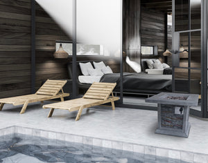 Homeroots Outdoor Grey Stone Fire Pit With Lava Rocks   475087