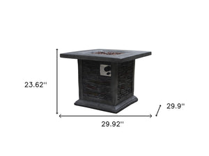 Homeroots Outdoor Grey Stone Fire Pit With Lava Rocks   475087