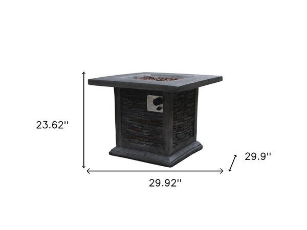 Homeroots Outdoor Grey Stone Fire Pit With Lava Rocks   475087