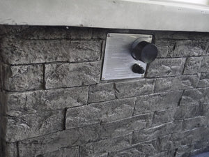 Homeroots Rectangular Grey Brick Gas Fire Pit With Lava Rocks   475089