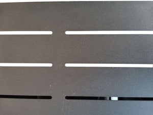 Homeroots Black Slatted Metal Square Fire Pit With Glass Rocks   475098