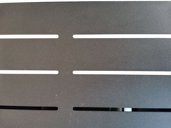 Homeroots Black Slatted Metal Square Fire Pit With Glass Rocks   475098