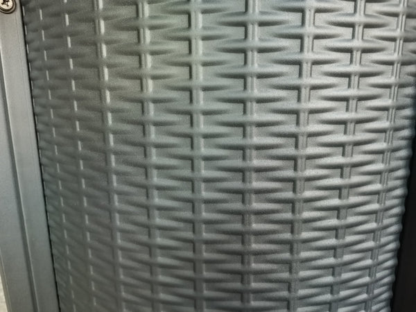 Homeroots Round Black Metal And Tile Fire Pit With Glass Rocks   475100