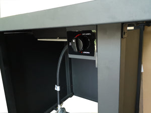 Homeroots Black Top Slatted Metal Square Fire Pit With Glass Rocks   475102