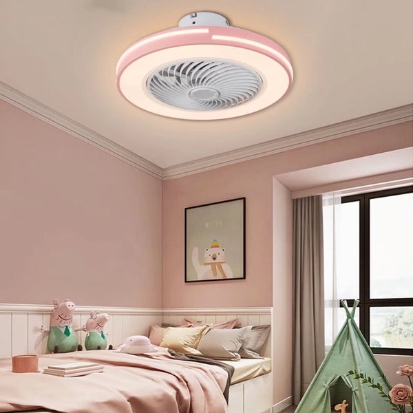 Homeroots Compact Pink Led Ceiling Fan And Light  Metal 475197