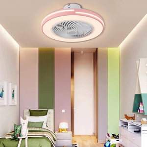 Homeroots Compact Pink Led Ceiling Fan And Light  Metal 475197