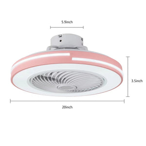 Homeroots Compact Pink Led Ceiling Fan And Light  Metal 475197