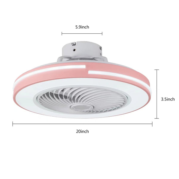 Homeroots Compact Pink Led Ceiling Fan And Light  Metal 475197
