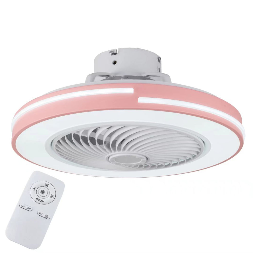 Homeroots Compact Pink Led Ceiling Fan And Light  Metal 475197