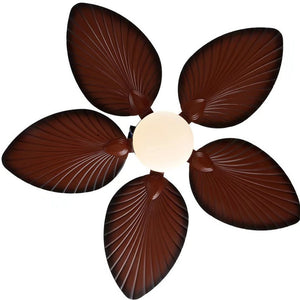 Homeroots Brown Tropical Palm Metal Ceiling Lamp And Fan  Metal 475199