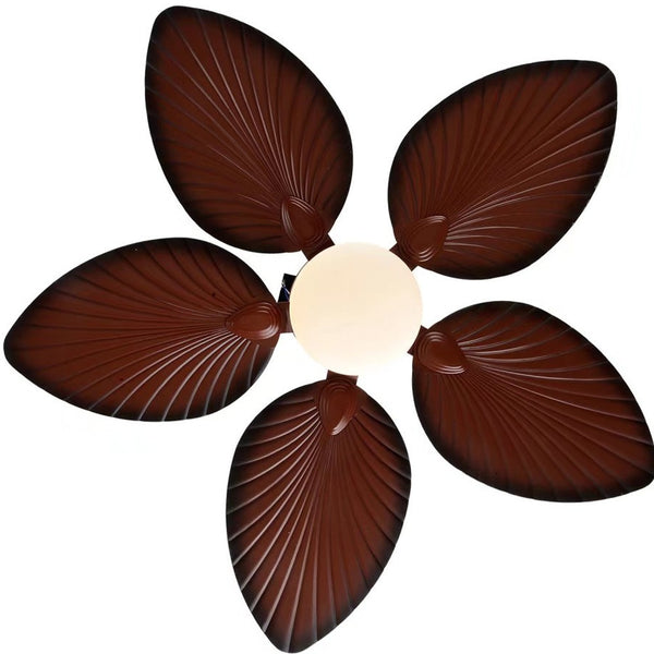 Homeroots Brown Tropical Palm Metal Ceiling Lamp And Fan  Metal 475199
