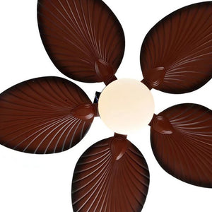 Homeroots Brown Tropical Palm Metal Ceiling Lamp And Fan  Metal 475199