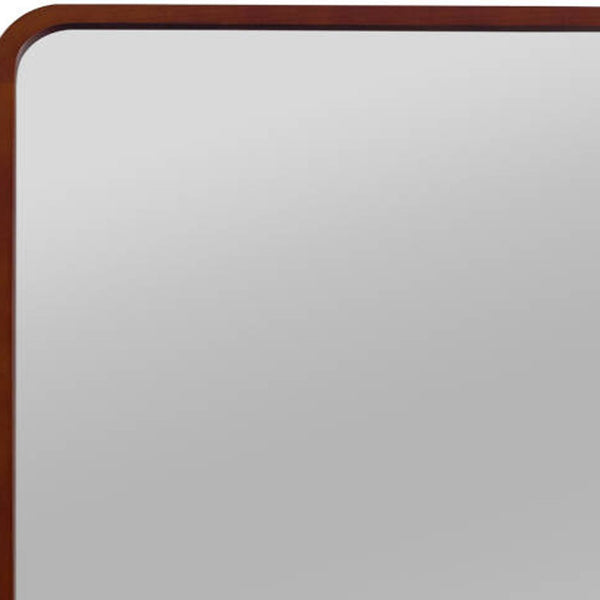 Homeroots 64" Brown Wood Framed Standing Mirror   475210