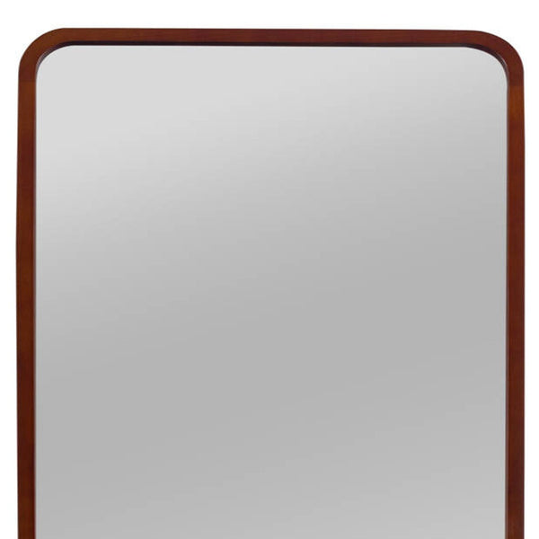 Homeroots 64" Brown Wood Framed Standing Mirror   475210