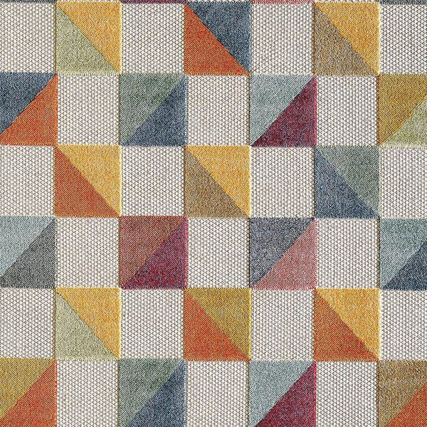 HomeRoots 5' Indoor Outdoor Area Rug – Vibrant Orange and Ivory Geometric Design for Modern Living Spaces 8' X 10' Rectangle 475211