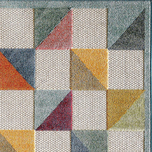 HomeRoots 5' Indoor Outdoor Area Rug – Vibrant Orange and Ivory Geometric Design for Modern Living Spaces 8' X 10' Rectangle 475211