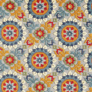 HomeRoots 5' Bold Orange and Ivory Moroccan Area Rug - Stain Resistant, Indoor/Outdoor Durability for Homes 5' X 7' Rectangle 475214