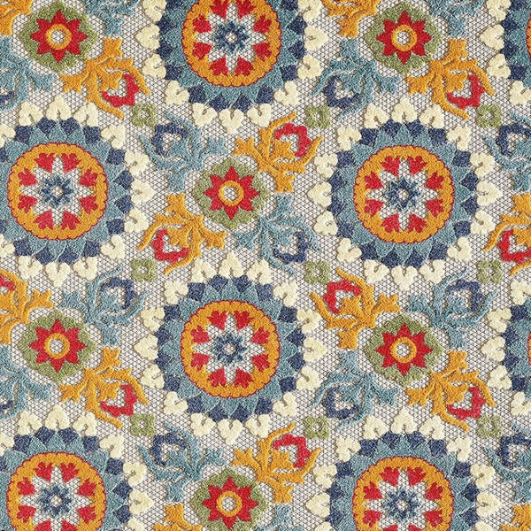 HomeRoots 5' Bold Orange and Ivory Moroccan Area Rug - Stain Resistant, Indoor/Outdoor Durability for Homes 5' X 7' Rectangle 475214