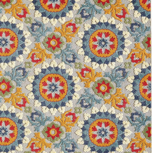 HomeRoots 8' X 10' Vibrant Orange and Ivory Indoor/Outdoor Area Rug – Durable, Stylish Quatrefoil Design for Any Space 475217