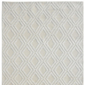 HomeRoots 5' Handmade Ivory Geometric Area Rug – Modern Style for Living Spaces, Durable & Versatile Design 6' X 9' 475219