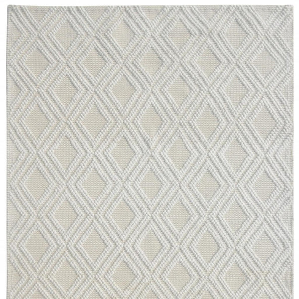 HomeRoots 5' Handmade Ivory Geometric Area Rug – Modern Style for Living Spaces, Durable & Versatile Design 6' X 9' 475219