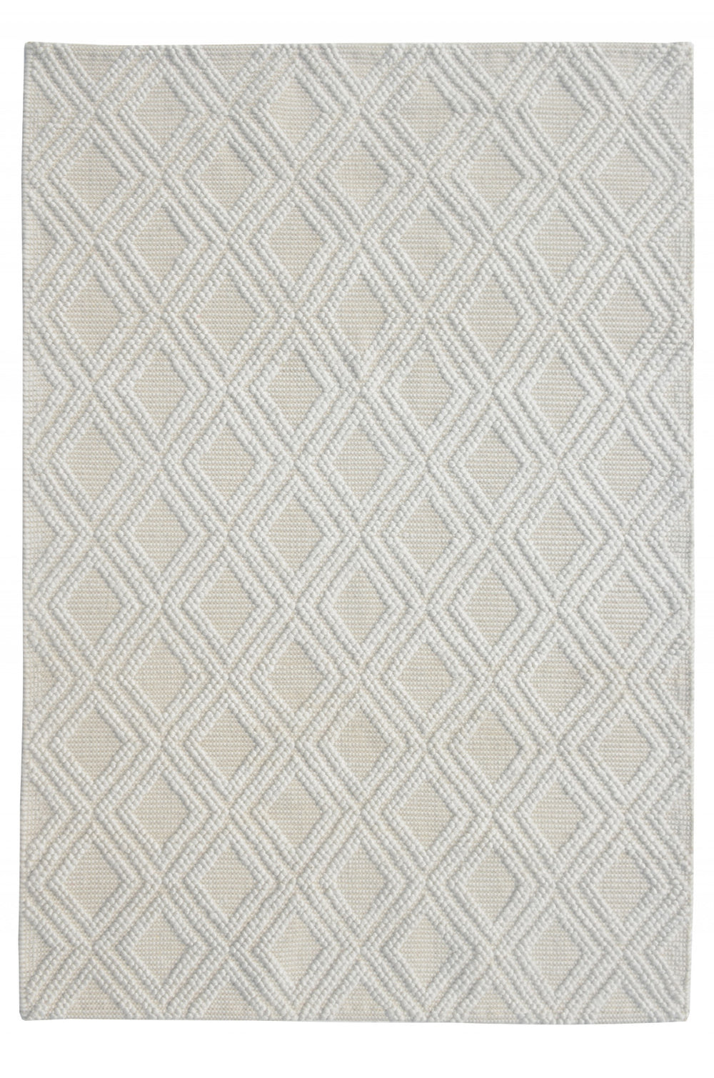 Homeroots 8' X 11' Ivory Geometric Handmade Area Rug  Polyester 475220