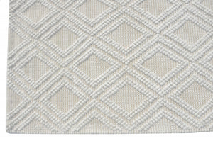 Homeroots 8' X 11' Ivory Geometric Handmade Area Rug  Polyester 475220