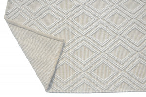 Homeroots 8' X 11' Ivory Geometric Handmade Area Rug  Polyester 475220