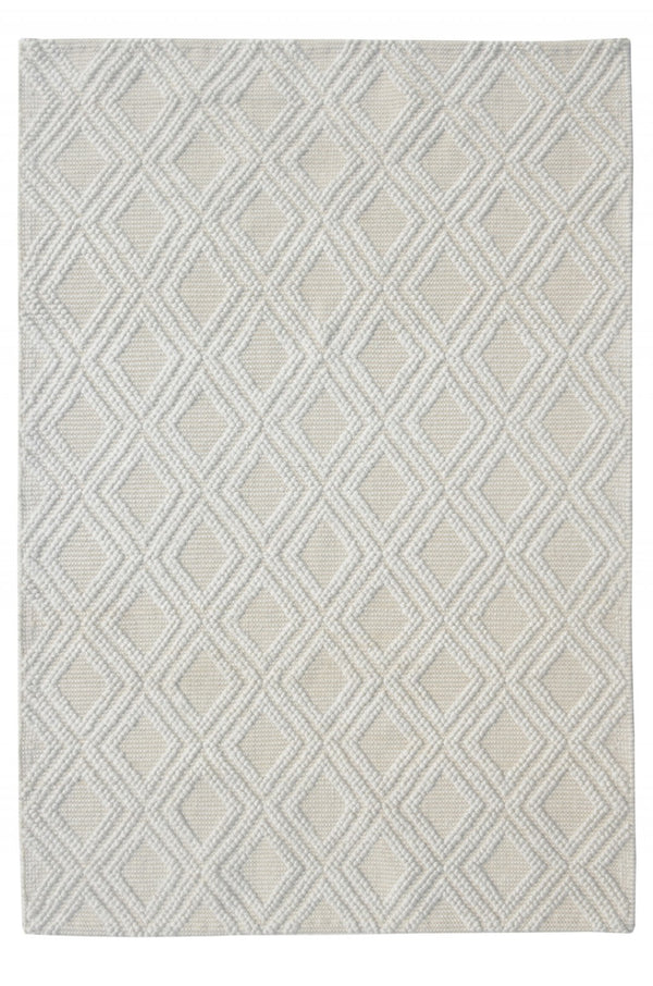 HomeRoots 8' Handmade Ivory Geometric Area Rug - Modern Design for Living Rooms, Bedrooms, and More! 8' X 11' 475220