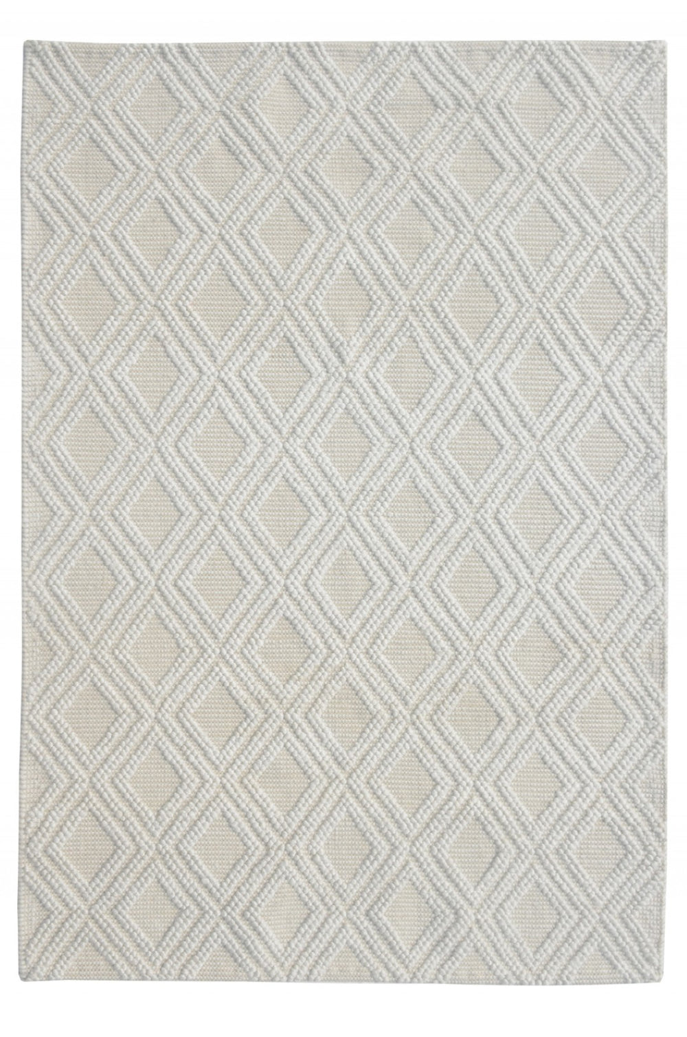 HomeRoots 5' Handmade Ivory Geometric Area Rug – Modern Style for Living Spaces, Durable & Versatile Design 9' X 13' 475221