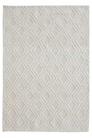 HomeRoots 5' Handmade Ivory Geometric Area Rug – Modern Style for Living Spaces, Durable & Versatile Design 9' X 13' 475221