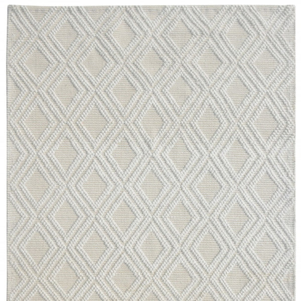 HomeRoots 5' Handmade Ivory Geometric Area Rug – Modern Style for Living Spaces, Durable & Versatile Design 9' X 13' 475221