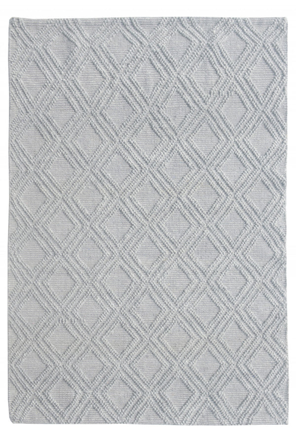 Homeroots 6' X 9' Gray Geometric Handmade Area Rug  Polyester 475223