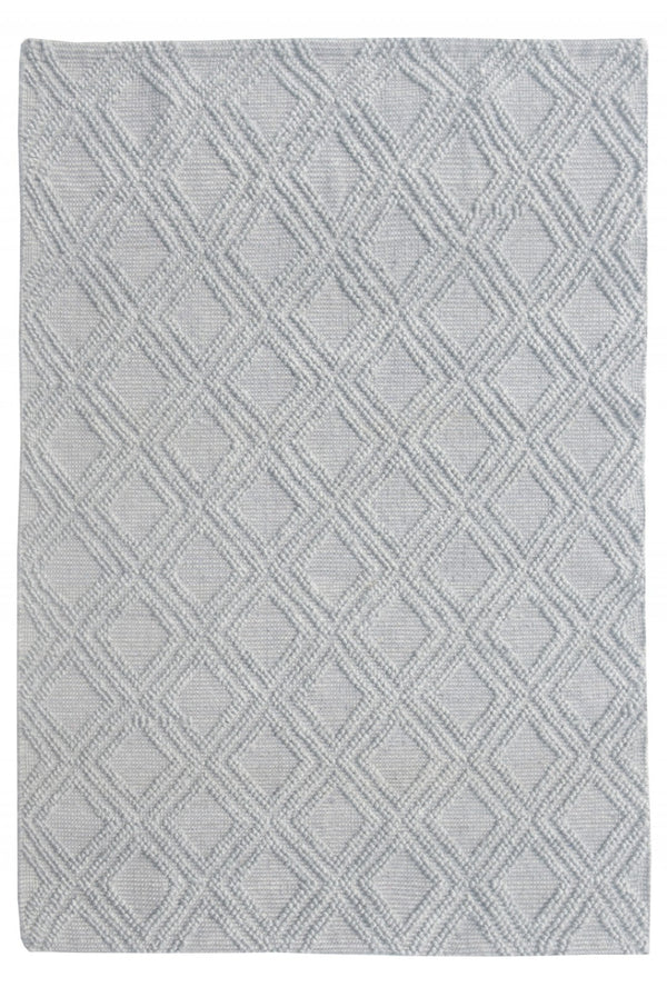 HomeRoots 9' Gray Diamond Lattice Area Rug – Modern Elegance with Plush Comfort, Stain-Resistant Durability 9' X 13' 475225