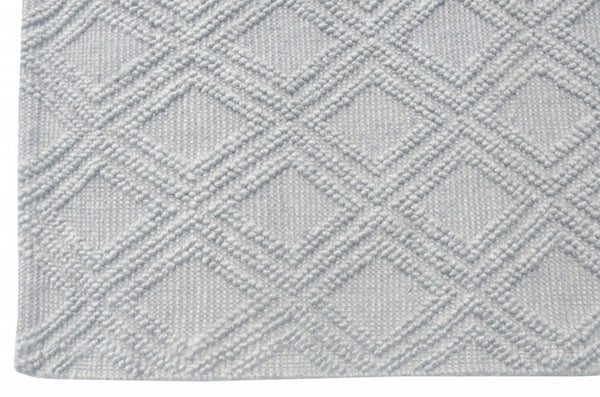 HomeRoots 9' Gray Diamond Lattice Area Rug – Modern Elegance with Plush Comfort, Stain-Resistant Durability 9' X 13' 475225