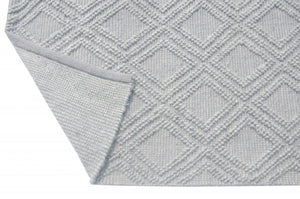 HomeRoots 9' Gray Diamond Lattice Area Rug – Modern Elegance with Plush Comfort, Stain-Resistant Durability 9' X 13' 475225
