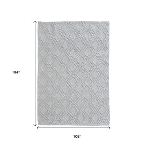 HomeRoots 9' Gray Diamond Lattice Area Rug – Modern Elegance with Plush Comfort, Stain-Resistant Durability 9' X 13' 475225
