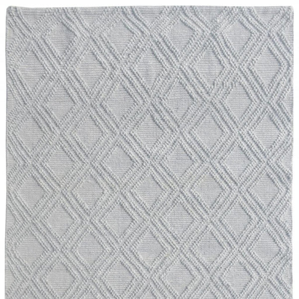 HomeRoots 9' Gray Diamond Lattice Area Rug – Modern Elegance with Plush Comfort, Stain-Resistant Durability 9' X 13' 475225