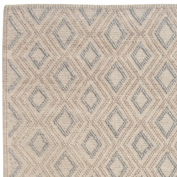 HomeRoots 5' Handmade Natural Geometric Area Rug - Contemporary Style for Living Rooms, Bedrooms & Dining Areas 8' X 11' 475228