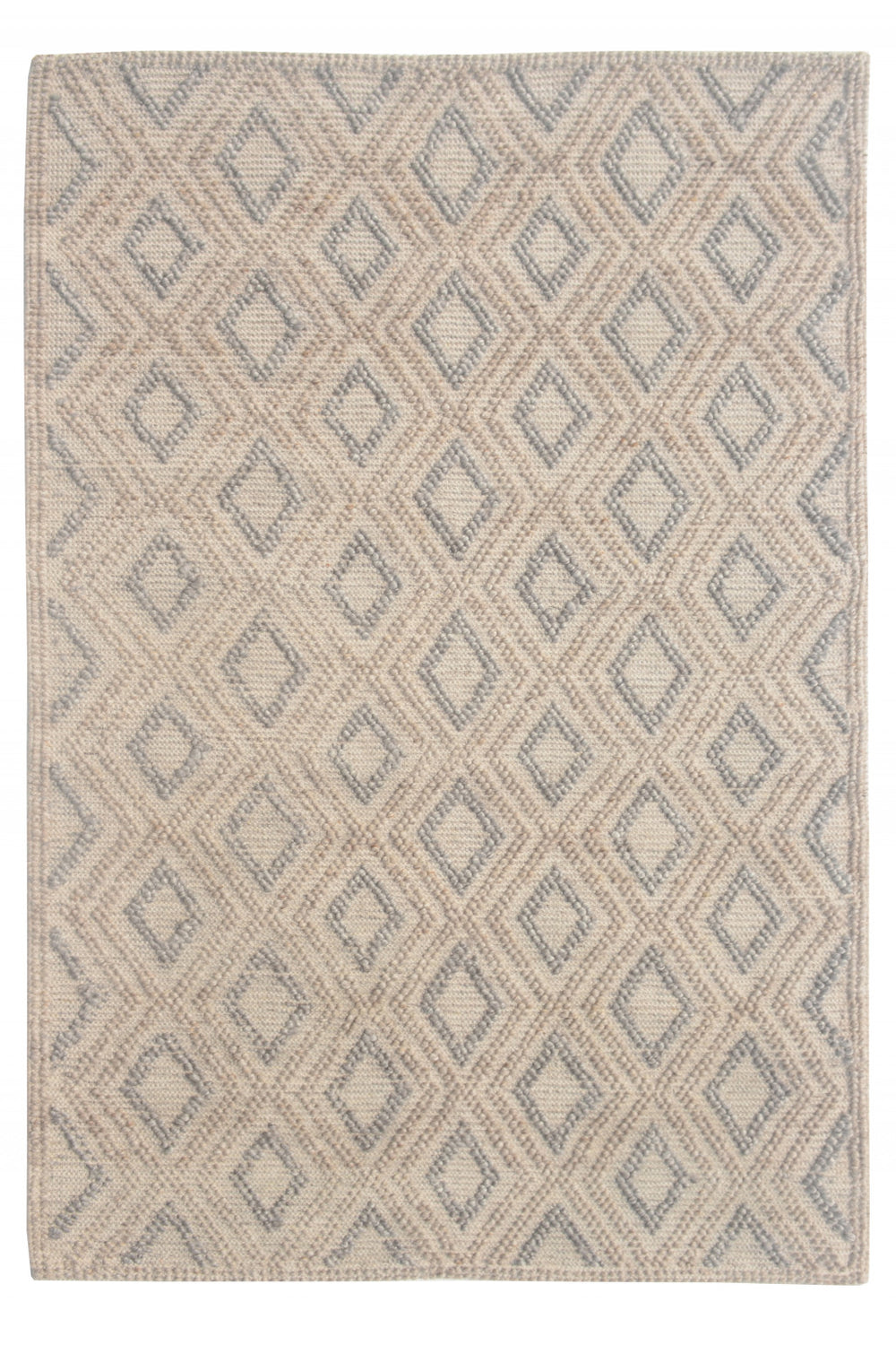 Homeroots 9' X 13' Tan Gray Diamond Lattice Modern Area Rug  Pet 475229