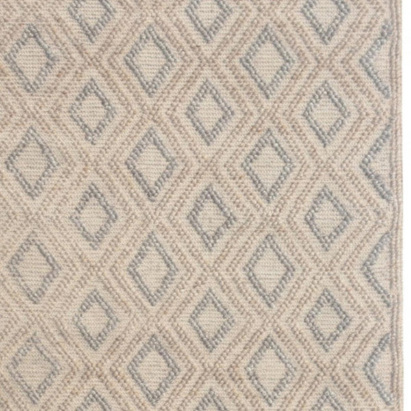 HomeRoots 9' Tan Gray Diamond Lattice Area Rug - Modern, Soft, Durable Design for Elegant Indoor Spaces 9' X 13' 475229